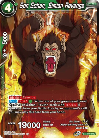 Son Gohan, Simian Revenge (BT15-070) [Saiyan Showdown] - for just $0.10! 