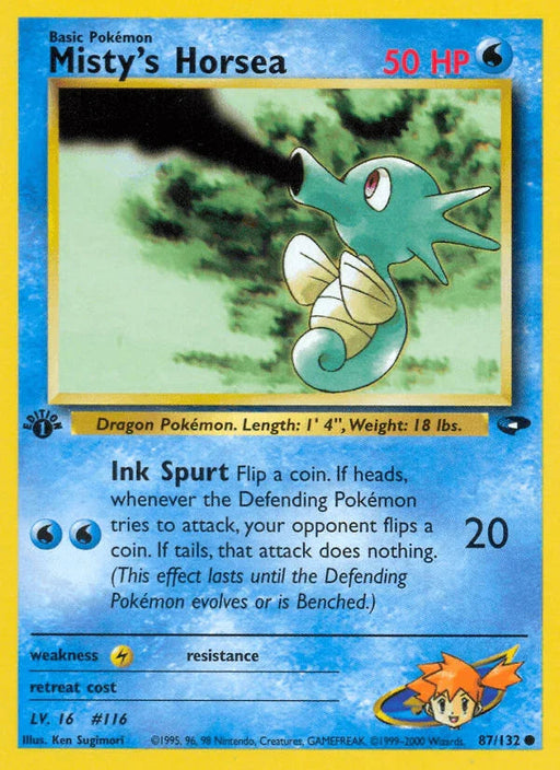 Misty's Horsea (87/132) [Gym Challenge 1st Edition] - for just $0.45! 