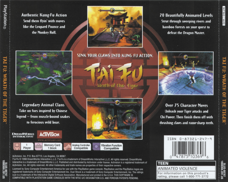 Tai Fu: Wrath of the Tiger – PlayStation 1 (PS1) - for just $19.99! 