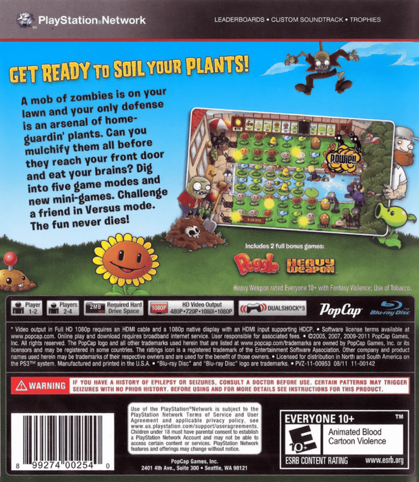 Plants vs. Zombies – PlayStation 3 (PS3) - for just $26.99! 