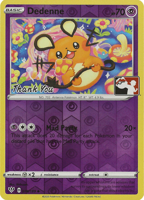 Dedenne (078/189) (Thank You Promo) [Sword & Shield: Darkness Ablaze] - Just $0.80! Shop now at Retro Gaming of Denver