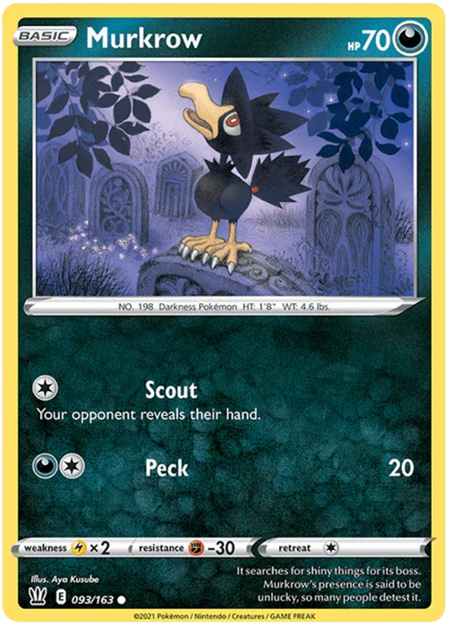 Murkrow (093/163) [Sword & Shield: Battle Styles] - for just $0.10! 