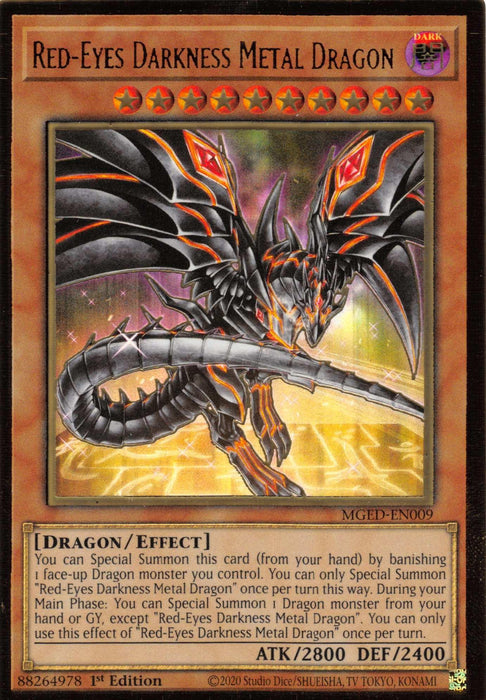 Red-Eyes Darkness Metal Dragon (Alternate Art) [MGED-EN009] Gold Rare - for just $0.80! 