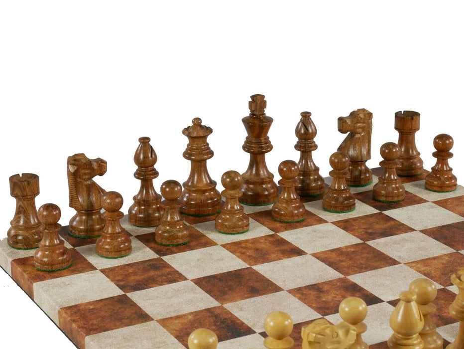 Chess Set - 3" Kikkerwood French Men on Caramel/Cream board - for just $108! 