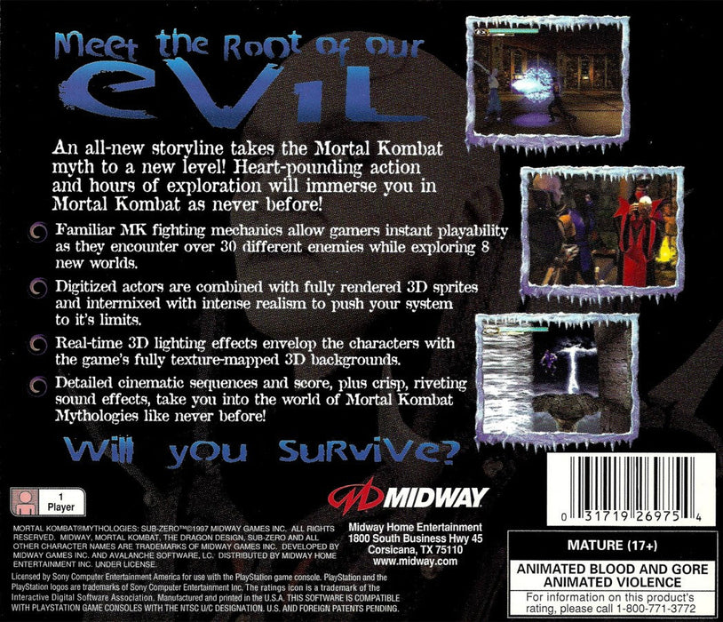 Mortal Kombat Mythologies: Sub-Zero – PlayStation 1 (PS1) - for just $0! 