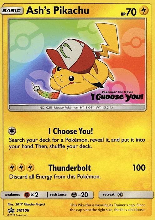 Ash's Pikachu (SM108) [Sun & Moon: Black Star Promos] - for just $16.45! 