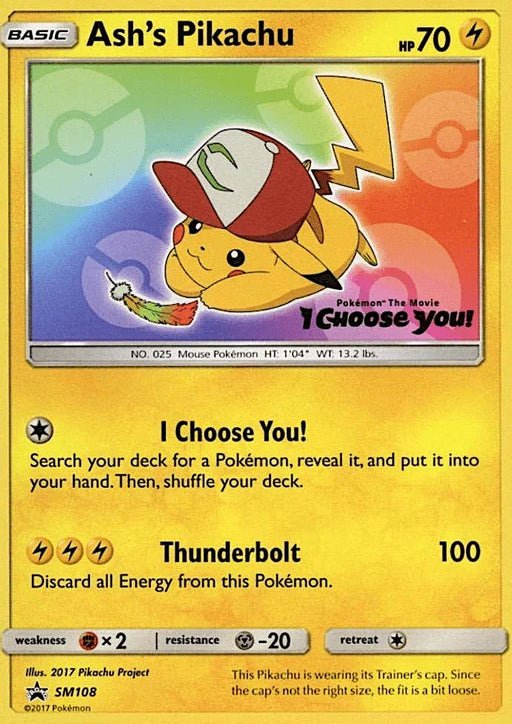 Ash's Pikachu (SM108) [Sun & Moon: Black Star Promos] - for just $16.85! 