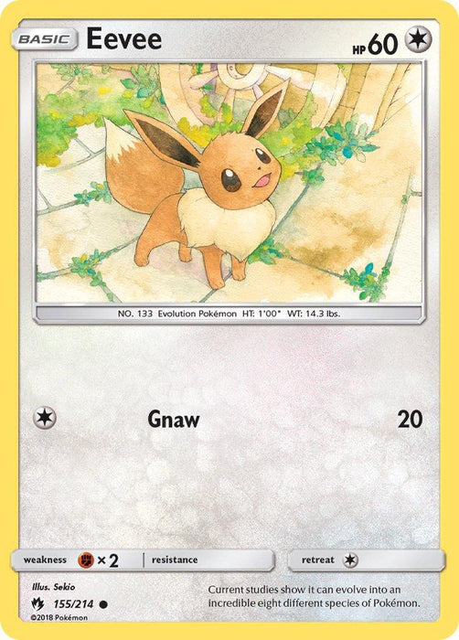 Eevee (155/214) (Let's Play, Eevee Cracked Ice Holo) (Theme Deck Exclusives) [Sun & Moon: Lost Thunder] - for just $3! 