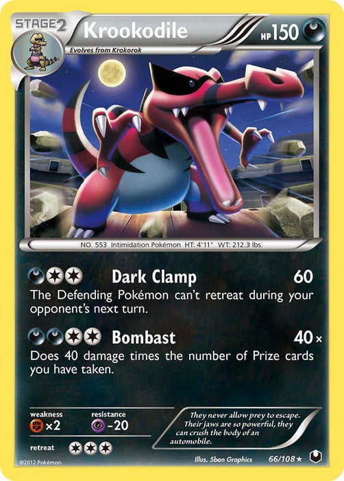 Krookodile (66/108) (Theme Deck Exclusive) [Black & White: Dark Explorers] - for just $0.45! 