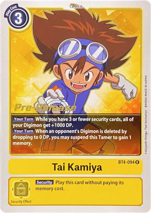 Tai Kamiya [BT4-094] [Great Legend Pre-Release Promos] - Just $0.09! Shop now at Retro Gaming of Denver