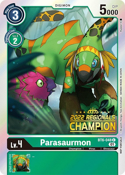 Parasaurmon [BT6-048] (2022 Championship Online Regional) (Online Champion) [Double Diamond Promos] - Just $14! Shop now at Retro Gaming of Denver