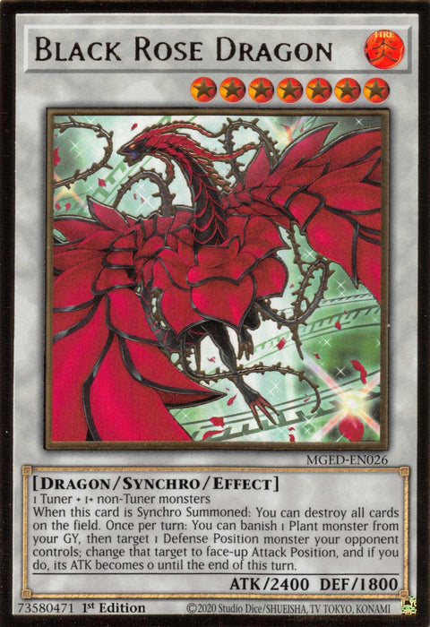 Black Rose Dragon (Alternate Art) [MGED-EN026] Gold Rare - for just $0.65! 