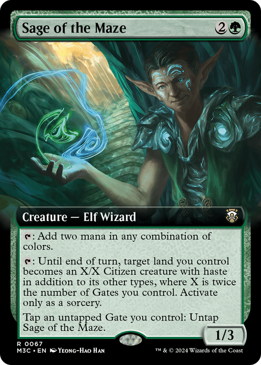 Sage of the Maze (Extended Art) (Ripple Foil) [Modern Horizons 3 Commander] - Just $1.35! Shop now at Retro Gaming of Denver