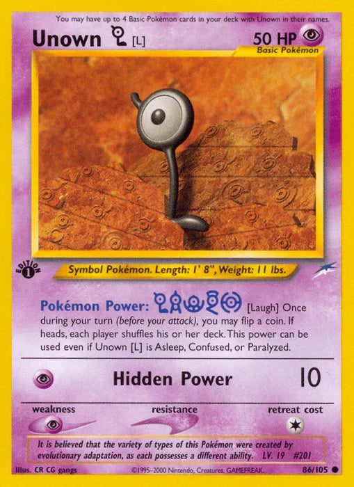 Unown [L] (86/105) [Neo Destiny 1st Edition] - for just $0.70! 