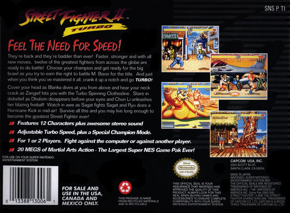 Street Fighter II Turbo – Super Nintendo Entertainment System (SNES) - for just $22.99! 