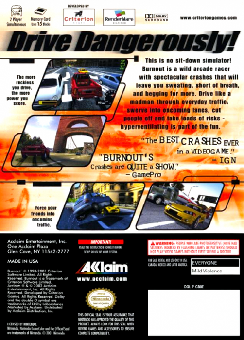 Burnout – GameCube (GC) - for just $12.99! 