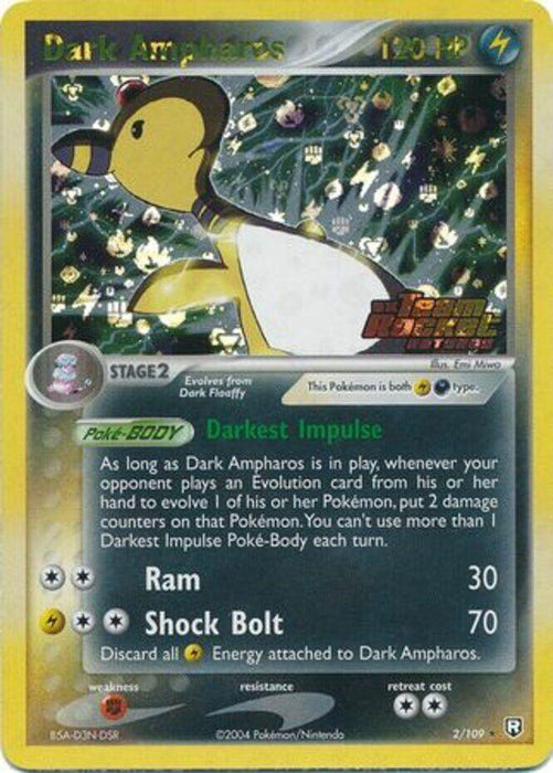 Dark Ampharos (2/109) (Stamped) [EX: Team Rocket Returns] - for just $40.90! 