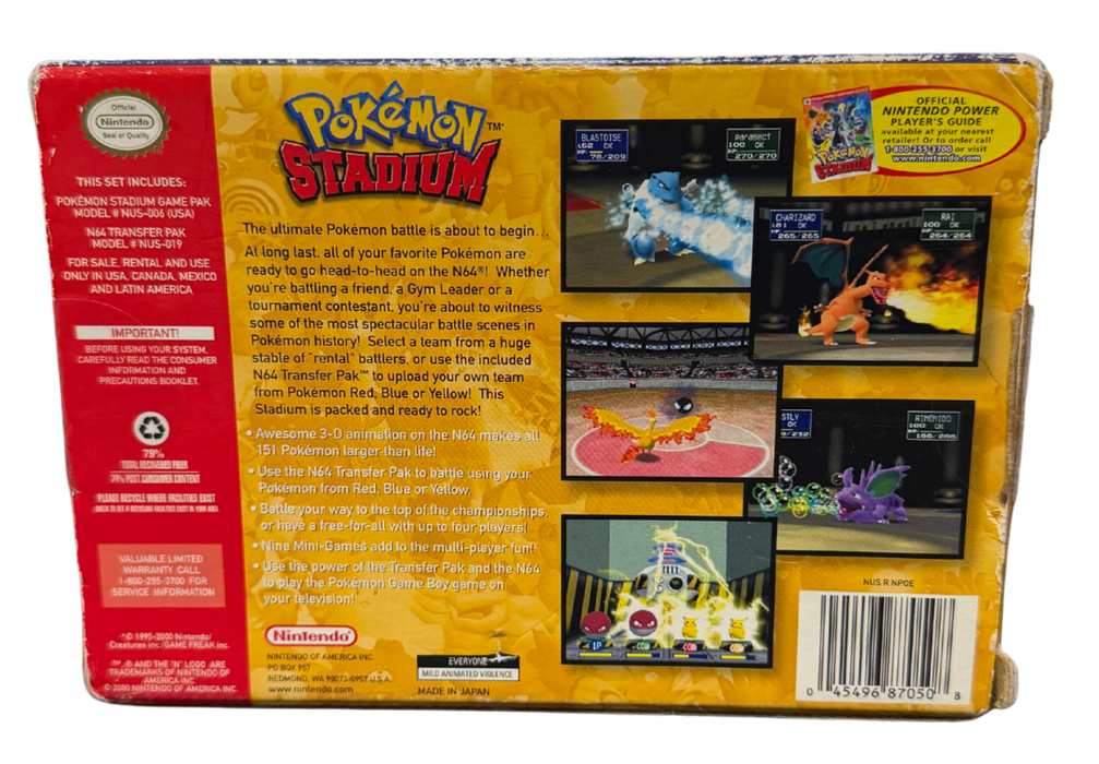 Pokemon Stadium [CIB] [Transfer Pack Bundle] – Nintendo 64 (N64) - for just $299.99! 