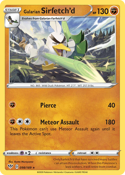 Galarian Sirfetch'd (098/189) [Sword & Shield: Darkness Ablaze] - for just $0.10! 