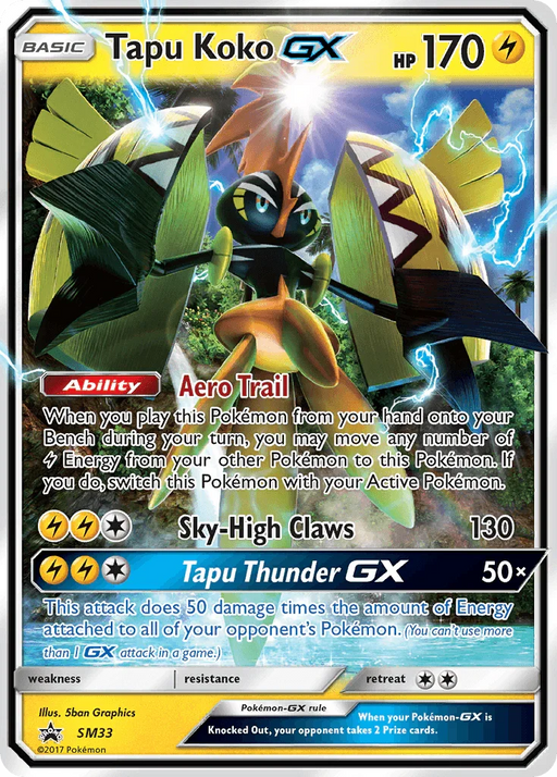 Tapu Koko GX (SM33) [Sun & Moon: Black Star Promos] - for just $0.95! 