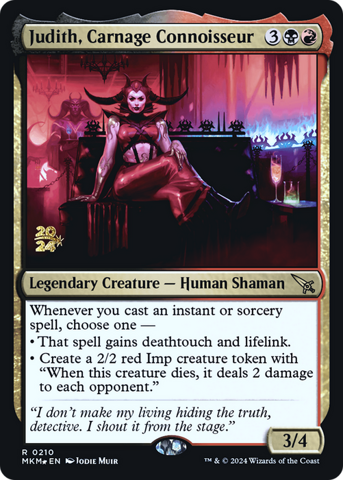 Judith, Carnage Connoisseur (PRE-210) - Murders at Karlov Manor Promos Foil - for just $1.57! 