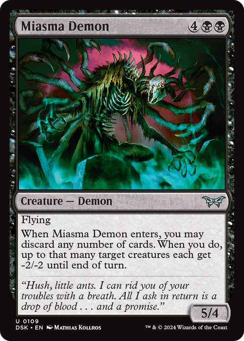 Miasma Demon (DSK-109) - Duskmourn: House of Horror Foil - for just $0.05! 