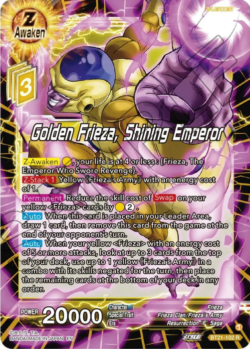 Golden Frieza, Shining Emperor (BT21-102) [Wild Resurgence] - for just $0.10! 