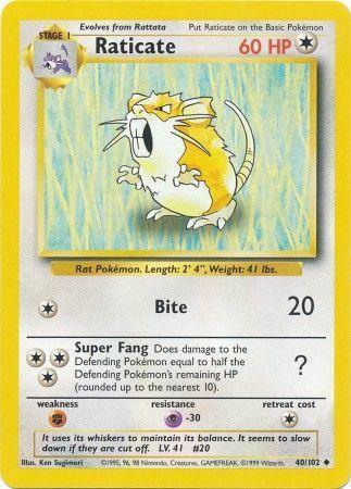 Raticate (40/102) [Base Set Unlimited] - for just $1.25! 