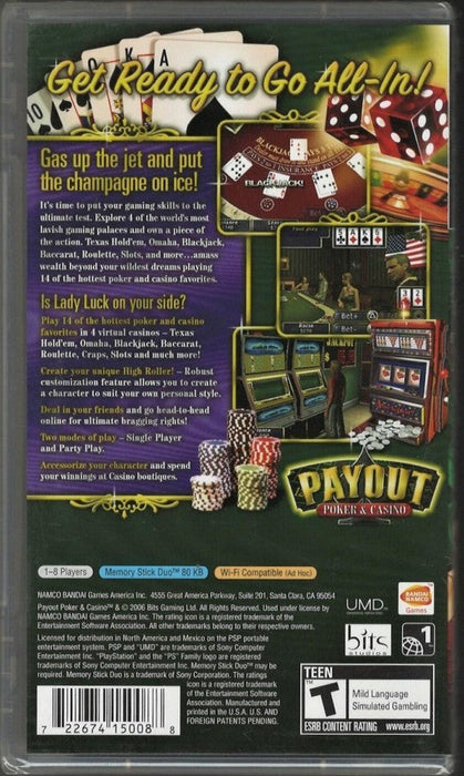 Payout Poker and Casino – PlayStation Portable (PSP) - for just $11.99! 