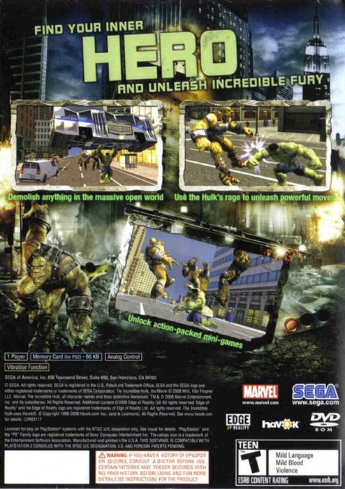 The Incredible Hulk – PlayStation 2 (PS2) - for just $11.99! 