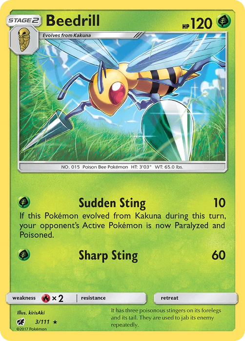 Beedrill (3/111) [Sun & Moon: Crimson Invasion] - for just $0.15! 
