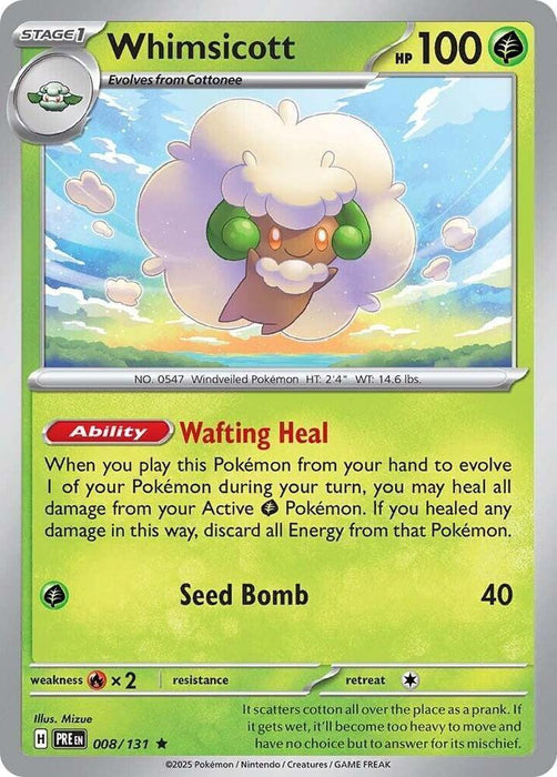 Whimsicott (008/131) [Scarlet & Violet: Prismatic Evolutions] - for just $0.10! 