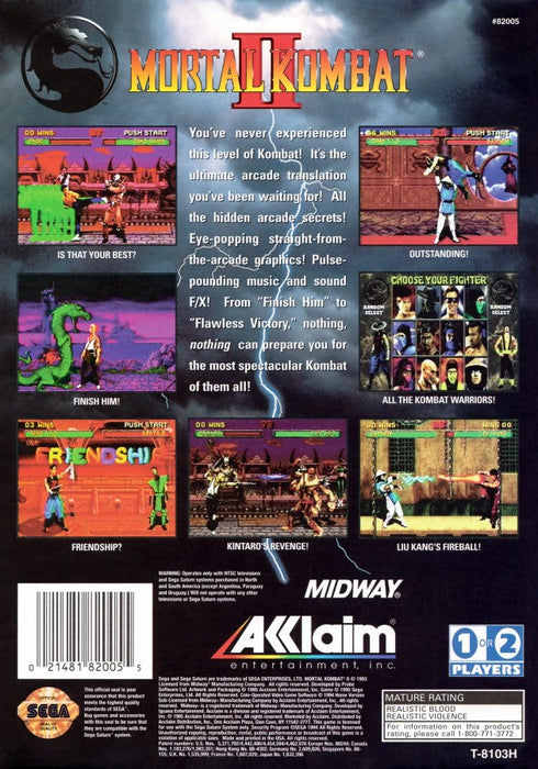 Mortal Kombat II – Sega Saturn (SS) - for just $44.99! 