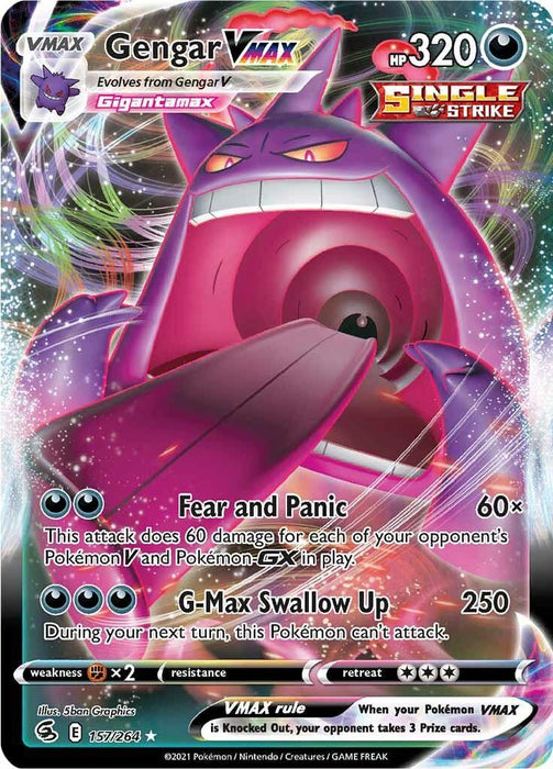 Gengar VMAX (157/264) [Sword & Shield: Fusion Strike] - for just $19.75! 