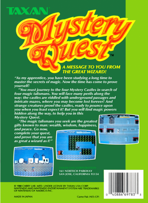 Mystery Quest – Nintendo Entertainment System (NES) - for just $12.99! 