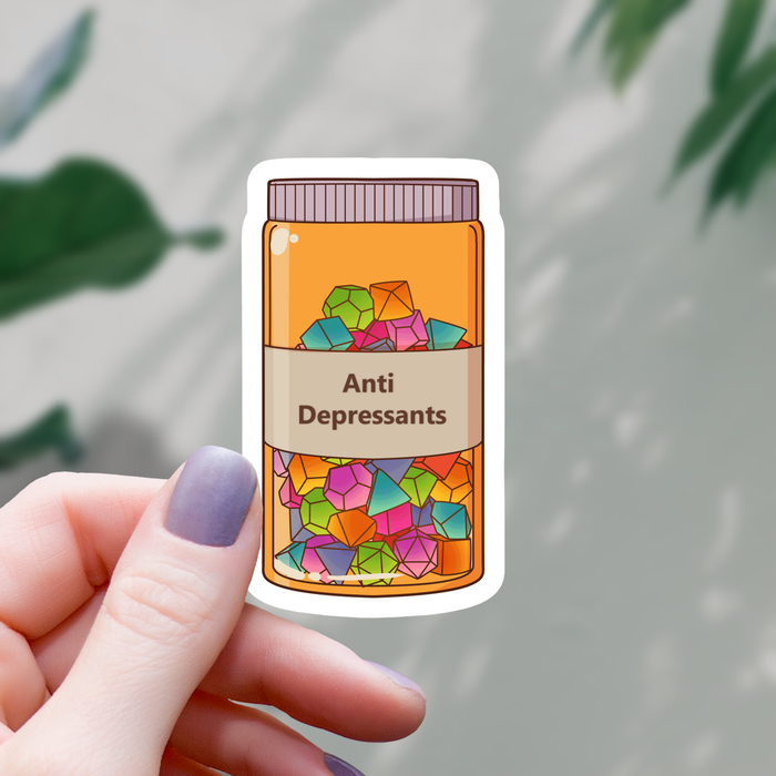 Dice Anti-Depressants Sticker - 3" - for just $3.50! 