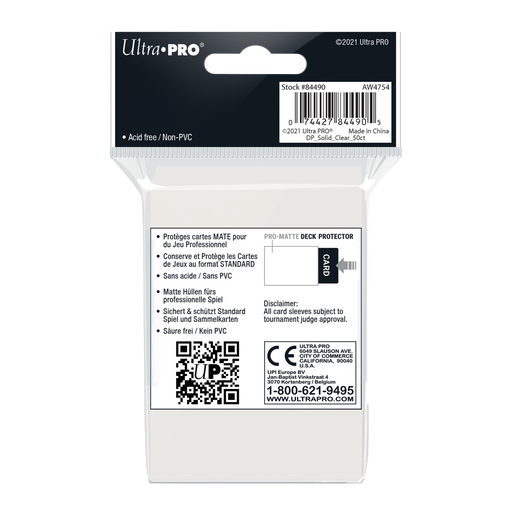 Ultra PRO: Standard 50ct Sleeves - PRO-Matte (Clear) - Just $0! Shop now at Retro Gaming of Denver