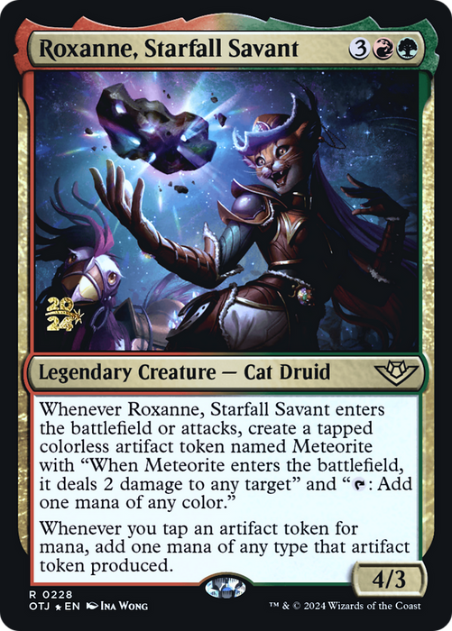 Roxanne, Starfall Savant (PRE-228) - Outlaws of Thunder Junction Promos Foil - for just $0.53! 