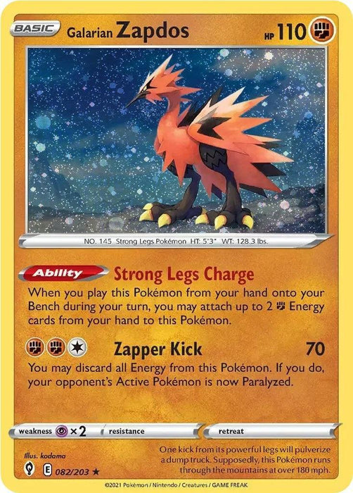 Galarian Zapdos (082/203) (Cosmos Holo) [Sword & Shield: Evolving Skies] - for just $2.15! 