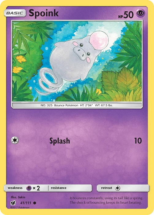 Spoink (41/111) [Sun & Moon: Crimson Invasion] - for just $0.10! 