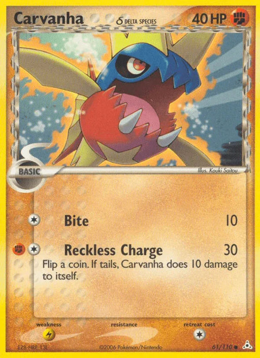 Carvanha (61/110) (Delta Species) [EX: Holon Phantoms] - for just $0.25! 