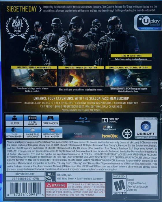 Tom Clancy's Rainbow Six: Siege [Gold Edition] – PlayStation 4 (PS4) - for just $10.99! 
