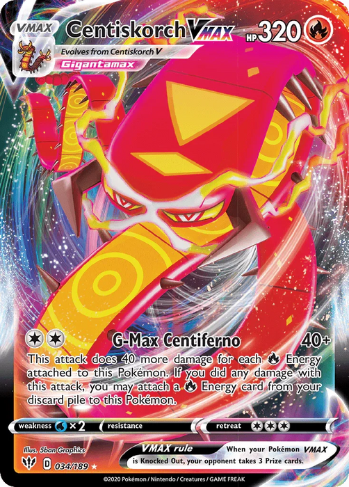 Centiskorch VMAX (034/189) [Sword & Shield: Darkness Ablaze] - for just $0.75! 