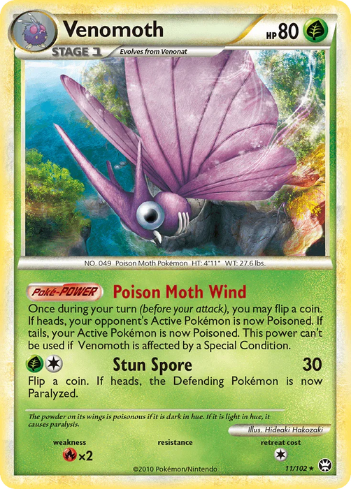 Venomoth (11/102) [HeartGold & SoulSilver: Triumphant] - for just $1.75! 
