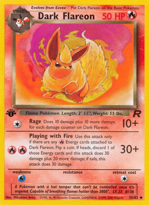 Dark Flareon (35/82) [Team Rocket 1st Edition] - for just $3.45! 