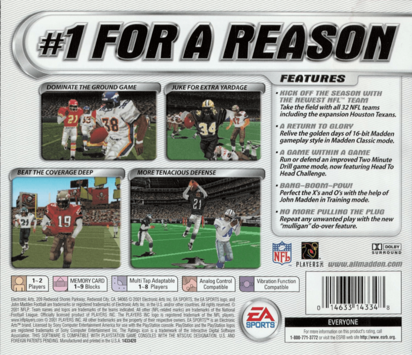 Madden NFL 2002 – PlayStation 1 (PS1) - for just $4.99! 