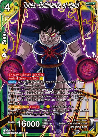 Turles, Dominance at Hand (BT15-151) [Saiyan Showdown] - for just $0.15! 