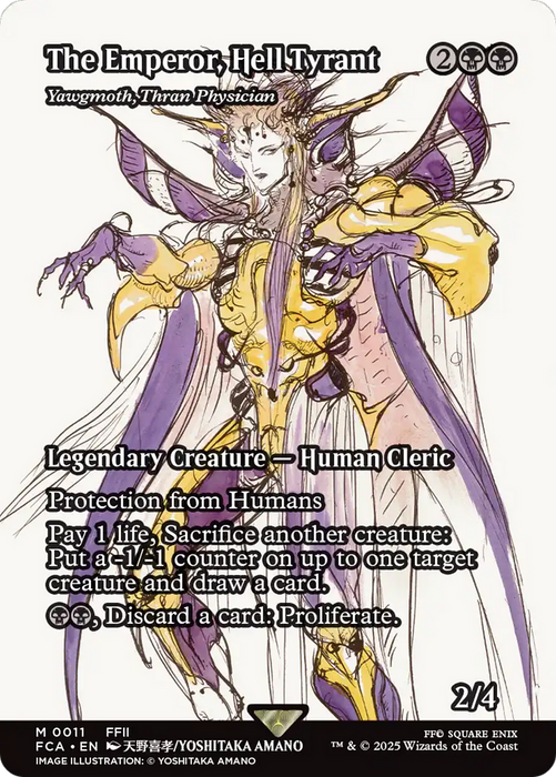 The Emperor, Hell Tyrant - Yawgmoth, Thran Physician (Showcase) (FCA-011) - FINAL FANTASY: Through the Ages / The Emperor, Hell Tyrant (Borderless) Foil - for just $27.89! 