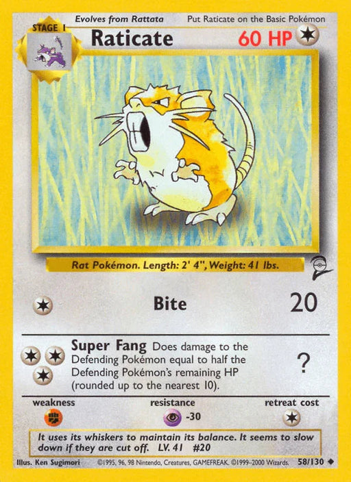 Raticate (58/130) [Base Set 2] - for just $0.55! 
