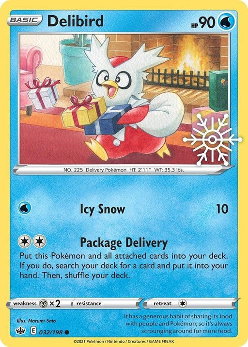 Delibird (032/198) (Holiday Calendar) [Sword & Shield: Chilling Reign] - for just $0.65! 